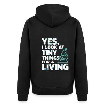 Microscope Enthusiast Lab Technician Science - Unisex Premium Organic Zip Hoodie - black - Back - Nico (187cm)