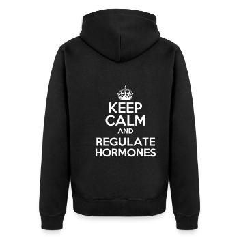 Medical Science Für Endokrinologie - Unisex Premium Bio Zip Hoodie - Schwarz - Hinten - Nico (187cm)