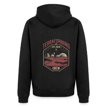 Astrobiology Space Exploration Extraterrestrial - Unisex Premium Bio Zip Hoodie - Schwarz - Hinten - Nico (187cm)