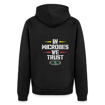 Microscope Enthusiast Lab Technician Science - Unisex Premium Organic Zip Hoodie - black - Back - Nico (187cm)