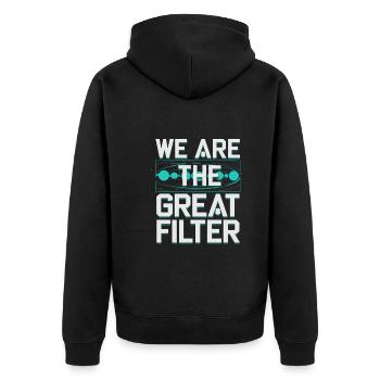 Astrobiology Space Exploration Extraterrestrial - Unisex Premium Bio Zip Hoodie - Schwarz - Hinten - Nico (187cm)