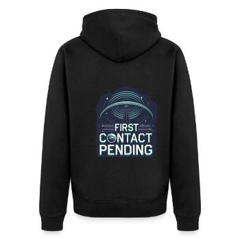 Astrobiology Space Exploration Extraterrestrial - Unisex Premium Bio Zip Hoodie - Schwarz - Hinten - Nico (187cm)
