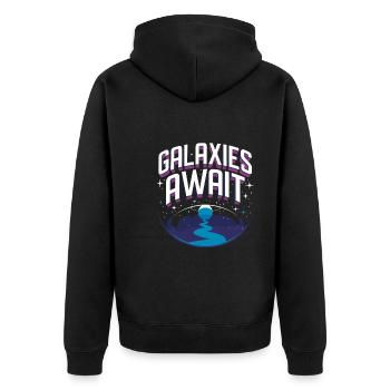 Astrobiology Space Exploration Extraterrestrial - Unisex Premium Bio Zip Hoodie - Schwarz - Hinten - Nico (187cm)