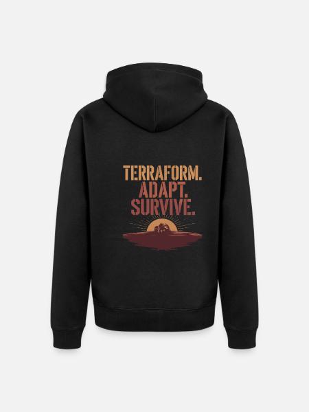 Astrobiology Space Exploration Extraterrestrial - Unisex Premium Organic Zip Hoodie - black