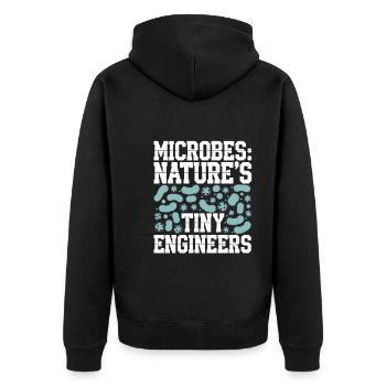 Microscope Enthusiast Lab Technician Science - Unisex Premium Organic Zip Hoodie - black - Back - Nico (187cm)