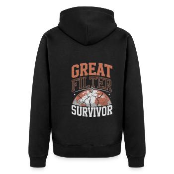 Astrobiology Space Exploration Extraterrestrial - Unisex Premium Bio Zip Hoodie - Schwarz - Hinten - Nico (187cm)