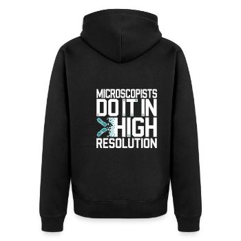 Microscope Enthusiast Lab Technician Science - Unisex Premium Organic Zip Hoodie - black - Back - Nico (187cm)