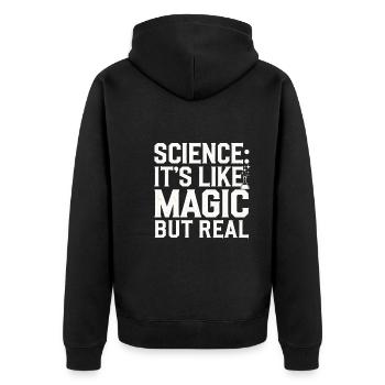 Microscope Enthusiast Lab Technician Science - Unisex Premium Organic Zip Hoodie - black - Back - Nico (187cm)
