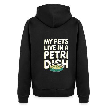 Microscope Enthusiast Lab Technician Science - Unisex Premium Organic Zip Hoodie - black - Back - Nico (187cm)