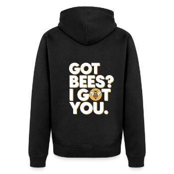 Bienenentfernungsspezialist Live Swarm Rescue - Unisex Premium Bio Zip Hoodie - Schwarz - Hinten - Nico (187cm)