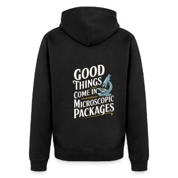 Microscope Enthusiast Lab Technician Science - Unisex Premium Organic Zip Hoodie - black - Back - Nico (187cm)