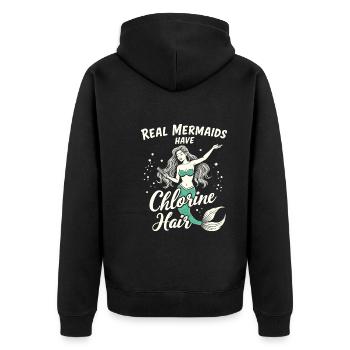 Mermaid Underwater Performer Mermaid - Unisex Premium Organic Zip Hoodie - black - Back - Nico (187cm)