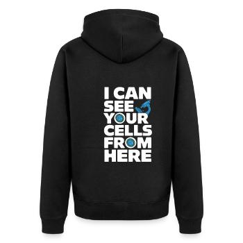 Microscope Enthusiast Lab Technician Science - Unisex Premium Organic Zip Hoodie - black - Back - Nico (187cm)