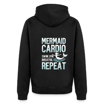 Mermaid Underwater Performer Mermaid - Unisex Premium Organic Zip Hoodie - black - Back - Nico (187cm)