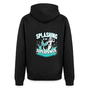 Mermaid Underwater Performer Mermaid - Unisex Premium Organic Zip Hoodie - black - Back - Nico (187cm)
