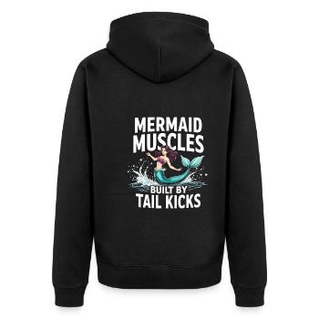 Mermaid Underwater Performer Mermaid - Unisex Premium Organic Zip Hoodie - black - Back - Nico (187cm)
