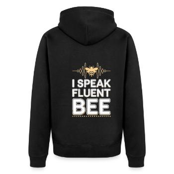 Bienenentfernungsspezialist Live Swarm Rescue - Unisex Premium Bio Zip Hoodie - Schwarz - Hinten - Nico (187cm)