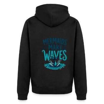 Mermaid Underwater Performer Mermaid - Unisex Premium Organic Zip Hoodie - black - Back - Nico (187cm)