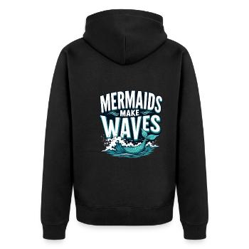 Mermaid Underwater Performer Mermaid - Unisex Premium Organic Zip Hoodie - black - Back - Nico (187cm)