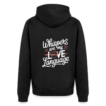 Asmr Creator Sensorische Entspannung Beruhigender - Unisex Premium Bio Zip Hoodie - Schwarz - Hinten - Nico (187cm)