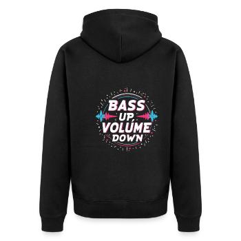 Music Produzent 808 Bass Hip-hop Beatmaker - Unisex Premium Bio Zip Hoodie - Schwarz - Hinten - Nico (187cm)
