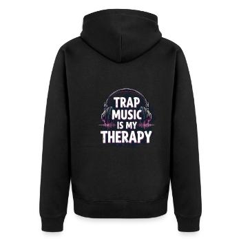 Music Produzent 808 Bass Hip-hop Beatmaker - Unisex Premium Bio Zip Hoodie - Schwarz - Hinten - Nico (187cm)