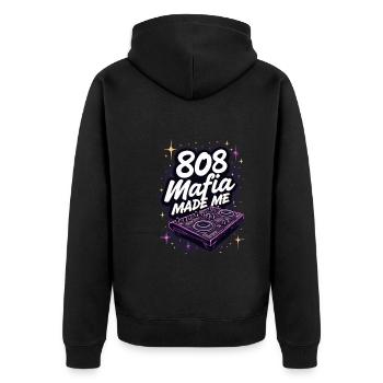 Music Produzent 808 Bass Hip-hop Beatmaker - Unisex Premium Bio Zip Hoodie - Schwarz - Hinten - Nico (187cm)