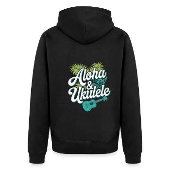 Joueur de ukulélé Musique hawaïenne tropicale - Veste à capuche bio Premium Unisexe - noir - Dos - Nico (187cm)