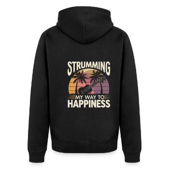 Joueur de ukulélé Musique hawaïenne tropicale - Veste à capuche bio Premium Unisexe - noir - Dos - Nico (187cm)