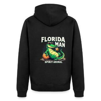 Alligator Crocodile Reptile Enthusiast Swamp - Unisex Premium Organic Zip Hoodie - black - Back - Nico (187cm)