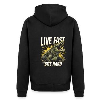 Alligator Crocodile Reptile Enthusiast Swamp - Unisex Premium Organic Zip Hoodie - black - Back - Nico (187cm)