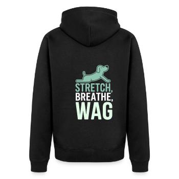 Doga Dog Yoga Bien-être des animaux de compagnie Étirements conscients - Veste à capuche bio Premium Unisexe - noir - Dos - Nico (187cm)