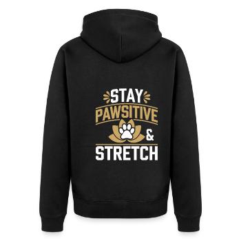 Doga Dog Yoga Bien-être pour animaux de compagnie Étirements conscients - Veste à capuche bio Premium Unisexe - noir - Dos - Nico (187cm)