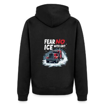 e Road Trucker Extreme Winter Driving - Unisex Premium Organic Zip Hoodie - black - Back - Nico (187cm)