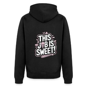 Propriétaire d’un camion de crème glacée Frozen Treats Mobile Dessert - Veste à capuche bio Premium Unisexe - noir - Dos - Nico (187cm)
