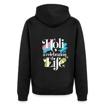 The Holi Festival Of Colors Indian Celebration - Unisex Premium Organic Zip Hoodie - black - Back - Nico (187cm)