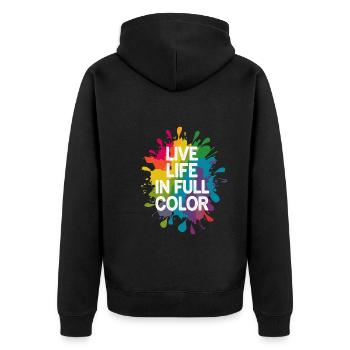 The Holi Festival Of Colors Indian Celebration - Unisex Premium Organic Zip Hoodie - black - Back - Nico (187cm)