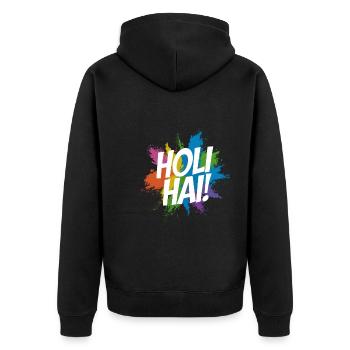 The Holi Festival Of Colors Indian Celebration - Unisex Premium Organic Zip Hoodie - black - Back - Nico (187cm)