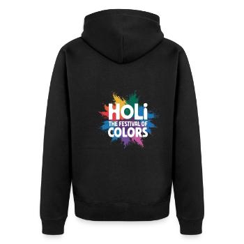 The Holi Festival Of Colors Indian Celebration - Unisex Premium Organic Zip Hoodie - black - Back - Nico (187cm)