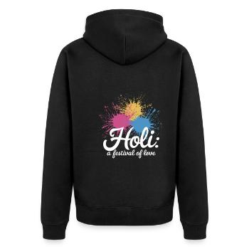 The Holi Festival Of Colors Indian Celebration - Unisex Premium Organic Zip Hoodie - black - Back - Nico (187cm)