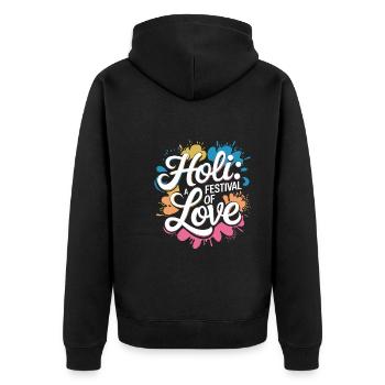 The Holi Festival Of Colors Indian Celebration - Unisex Premium Organic Zip Hoodie - black - Back - Nico (187cm)