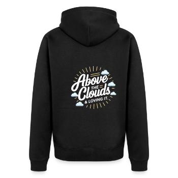 Flugbegleiterin Der Luftfahrtprofi Cabin Crew - Unisex Premium Bio Zip Hoodie - Schwarz - Hinten - Nico (187cm)