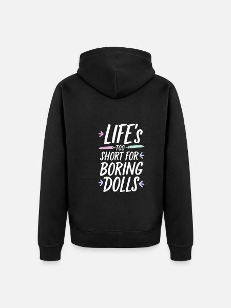 Creepy doll collector - Unisex Premium Organic Zip Hoodie - black