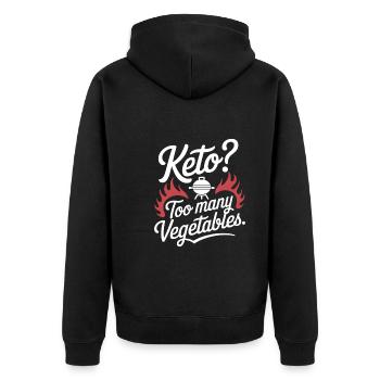 Ernährung Auf Fleischfresser-ernährung Auf Der - Unisex Premium Bio Zip Hoodie - Schwarz - Hinten - Nico (187cm)