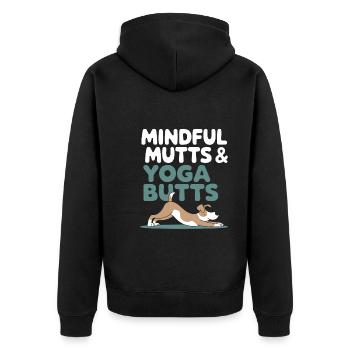 Doga Dog Yoga Bien-être pour animaux de compagnie Étirements conscients - Veste à capuche bio Premium Unisexe - noir - Dos - Nico (187cm)