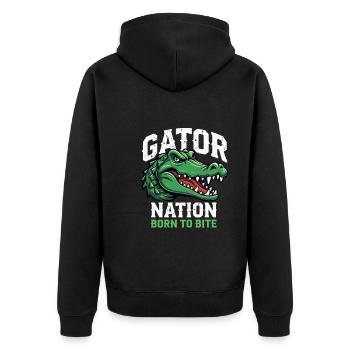 Alligator Crocodile Reptile Enthusiast Swamp - Unisex Premium Organic Zip Hoodie - black - Back - Nico (187cm)