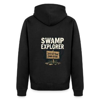 Alligator Crocodile Reptile Enthusiast Swamp - Unisex Premium Organic Zip Hoodie - black - Back - Nico (187cm)