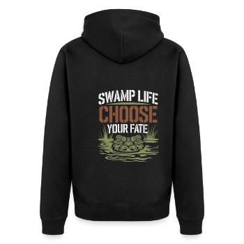 Alligator Crocodile Reptile Enthusiast Swamp - Unisex Premium Organic Zip Hoodie - black - Back - Nico (187cm)