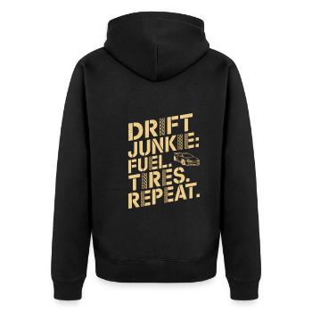 Car drift racing, racing car motorsport drift - Unisex Premium Organic Zip Hoodie - black - Back - Nico (187cm)