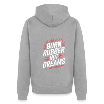 Auto-drift-rennen, Rennwagen-motorsport-drift - Unisex Premium Bio Zip Hoodie - Grau meliert - Hinten - Nico (187cm)